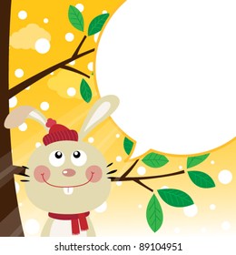 Rabbit speaking with a speech bubble