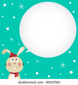 Rabbit speaking with a speech bubble
