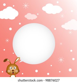 Rabbit speaking with a speech bubble