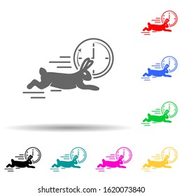 rabbit speed multi color style icon. Simple glyph, flat vector of speed icons for ui and ux, website or mobile application