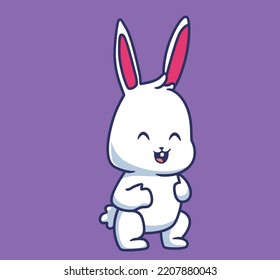elemento de ilustración de caricatura de pie de conejo
