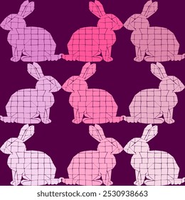 rabbit stencil mosaic ombre abstract seamless geometric graphic watercolor pastel  artwork decoration vector ethnic simple template wallpaper print fabric pattern doodle cute curve line hand drawn 
