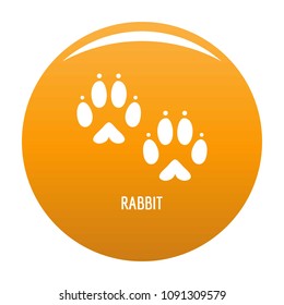 Rabbit step icon. Simple illustration of rabbit step vector icon for any design orange