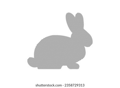 Rabbit strips art isolated with white background