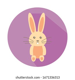 rabbit stuffed child toy block style icon vector illustration design