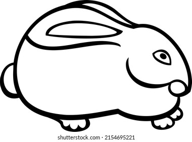 Rabbit. Stylized image of an animal. Icon. Vector graphics. Black contour.