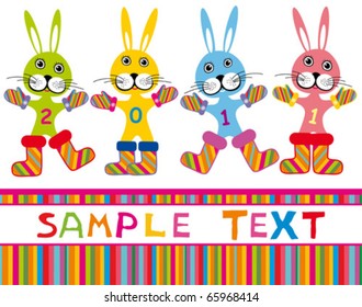 Rabbit is symbol 2011 Chinese new years. Vector