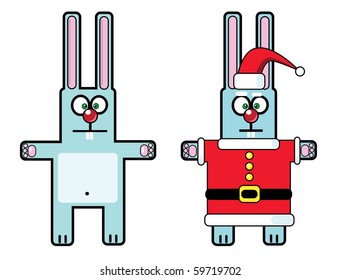 rabbit (symbol 2011) in Santa Claus costume