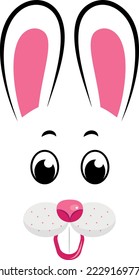 The rabbit is the symbol of 2023. Kawaii Rabbit face. Vector illustration