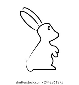 Kaninchen-Symbol. Hasenzeichen. Hase, Hasen-Ikone. Tierische Silhouette. Vektor minimalistische Illustration. EPS-Datei 366.