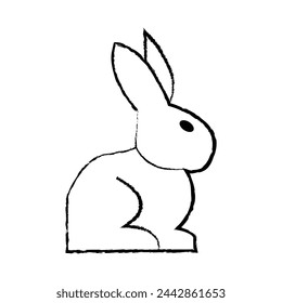 Rabbit symbol. Hare sign. Hare, rabbit icon. Animal silhouette. Vector minimalist illustration. EPS file 364.