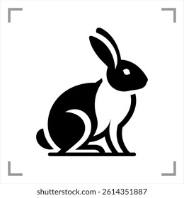 Rabbit Symbol Icon Animal Pictogram Full-body Side View Simple And Minimalist