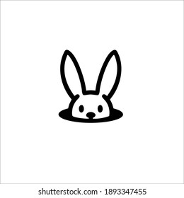 Rabbit Symbol Logo. Vector Illustration.