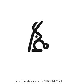 Rabbit Symbol Logo. Vector Illustration.