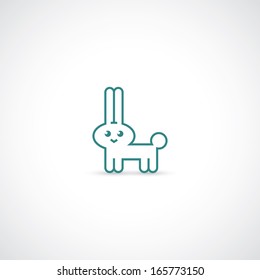 Rabbit symbol - vector illustration