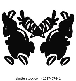 El diseño de tatuajes de conejo con zanahorias es adecuado para diseñar camisetas, ropa u otros materiales