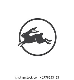 Diseño de ilustración de icono de vector de plantilla de conejo