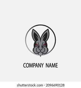 Diseño de ilustración de icono de vector de plantilla de conejo