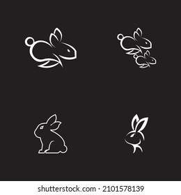 Diseño de ilustración de icono de vector de plantilla de conejo