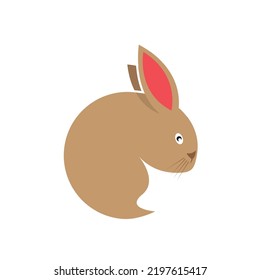 Diseño de ilustración de icono de vector de plantilla de conejo