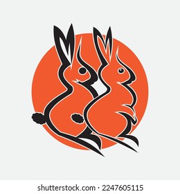 Rabbit template vector icon illustration design