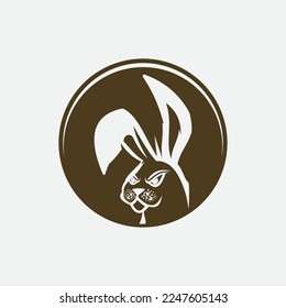 Diseño de ilustración de icono de vector de plantilla de conejo