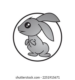 Kaninchen-Vorlage, Vektorsymbol-Design