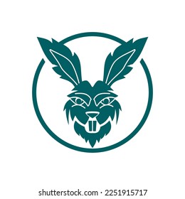 Diseño de ilustración de icono de vector de plantilla de conejo