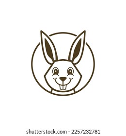 Diseño de ilustración de icono de vector de plantilla de conejo