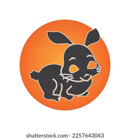 Kaninchen-Vorlage, Vektorsymbol-Design