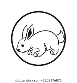 Diseño de ilustración de icono de vector de plantilla de conejo