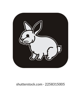 Diseño de ilustración de icono de vector de plantilla de conejo