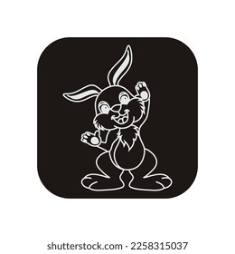 Diseño de ilustración de icono de vector de plantilla de conejo
