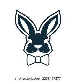 Diseño de ilustración de icono de vector de plantilla de conejo