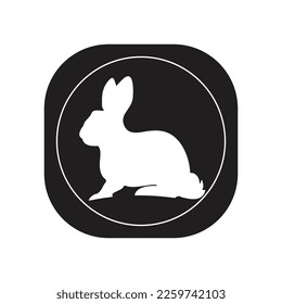 Diseño de ilustración de icono de vector de plantilla de conejo