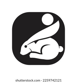 Kaninchen-Vorlage, Vektorsymbol-Design