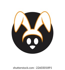 Diseño de ilustración de icono de vector de plantilla de conejo