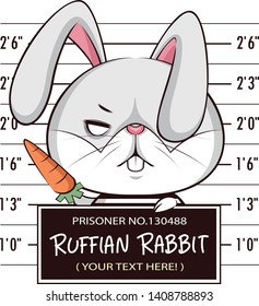 Rabbit in a theme of animate prisoner. Perfectly apply to Icon, Sign, Product or your own badge.