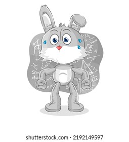 the rabbit thinking hard vector. cartoon character