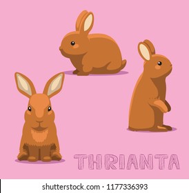 Rabbit Thrianta Cartoon Vector Illustration