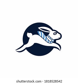 rabbit with tie vector logo