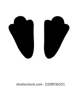 Rabbit toe silhouette vector design