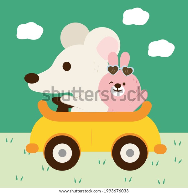 The rabbit took\
the mouse, who had bought a new car, to learn to drive. The rabbit\
taught me to drive calmly until the mouse became better at driving.\
The rabbit smiled happily.\
