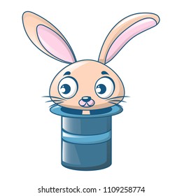 Rabbit in top hat icon. Cartoon of rabbit in top hat vector icon for web design isolated on white background