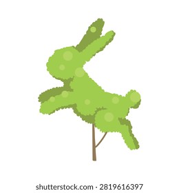 Rabbit Topiary Garden Sculpture Isolated Vector