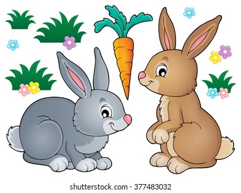 Rabbit topic image 1 - eps10 vector illustration.