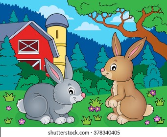 Rabbit topic image 5 - eps10 vector illustration.