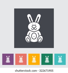 Rabbit toy icon. Flat vector related icon for web and mobile applications. It can be used as - logo, pictogram, icon, infographic element. Vector Illustration.