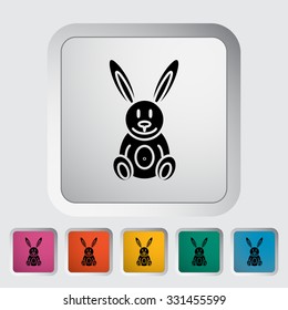 Rabbit toy icon. Flat vector related icon for web and mobile applications. It can be used as - logo, pictogram, icon, infographic element. Vector Illustration.