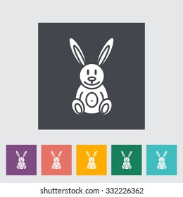 Rabbit toy icon. Flat vector related icon for web and mobile applications. It can be used as - logo, pictogram, icon, infographic element. Vector Illustration.